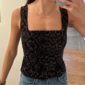 Leith Square Neck Snakeskin Cami XS